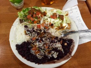 Carne asada (left) Baja Fish (right)