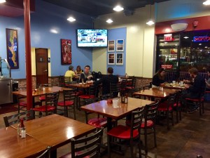 Lots of seating and some TV action. 